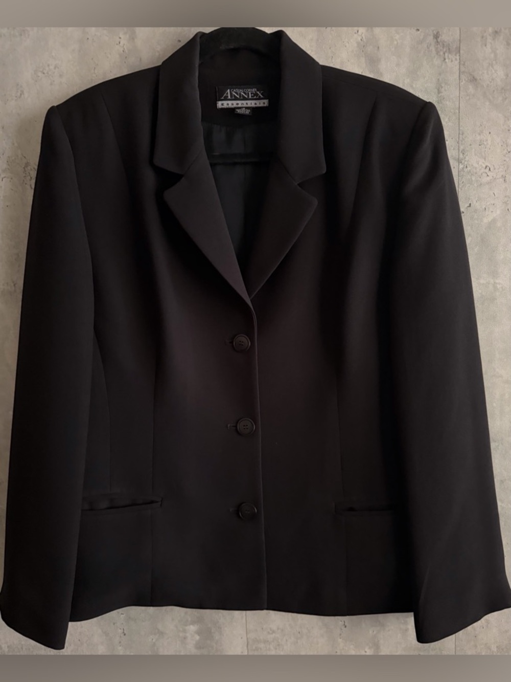 CASUAL CORNER ANNEX Essentials Professional Black Button Jacket Pant Suit Sz 16 - Picture 3 of 15